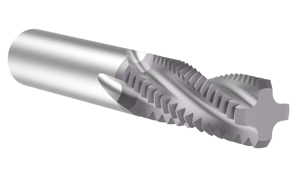 Picture of Thread Mill USA TM87509 Carbide 7/8" x 9.00TPI UN 0.620 Cut Dia Cylindrical 0.6250 4.000 OAL TIALN